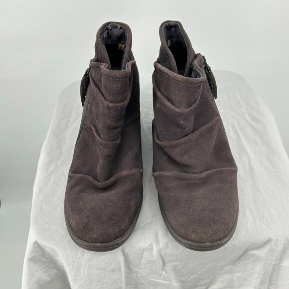 Vintage y2k Women's Taupe Brown Skechers +3 Hidden Wedge Ankle Boots 6.5M 48090 - Picture 3 of 9